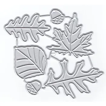 DzIxY Leaves Кленов лист Метални Режещи Печати за Направата на Картичките Комплекти на Печати за Подпечатване на Хартия Альбомные Занаяти 2023 Шаблони Шаблони