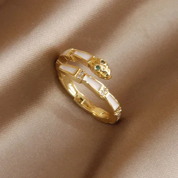 Класически Регулируем пръстен със змия за жени, модни маркови бижута, Пръстени с животни във френски стил, подарък