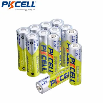 12 бр./лот Pkcell 2600 mah AA Ni-Mh Акумулаторна Батерия 1,2 На NiMH Aa Батерии с 1000 Цикъла за led Фенерче
