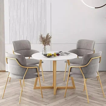 Кадифе столове за хранене, скандинавски метал на пода, Индивидуални модерни трапезни столове, Луксозни офис мебели Mobili Per La Casa За дома