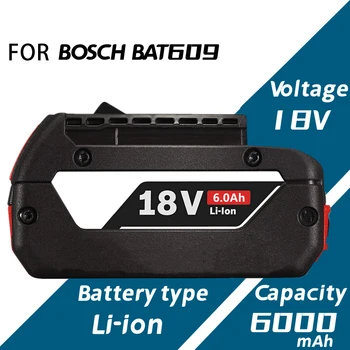 Безплатна Доставка За Нов Bosch 18V Батерия 6.0 Ah ел. бормашина акумулаторна Литиево-йонна Батерия BAT609 BAT609G BAT618 BAT618G BAT614