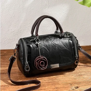 Нова чанта с окачване под формата на цветове, дамски модни бостонские чанти, чанта на едно рамо, женствена чанта през рамо, чанта-месинджър от изкуствена кожа, дамски чанта