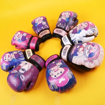 Детски боксови ръкавици с мультяшными дишаща детски бойни изкуства, Боксови ръкавици за самозащита, аксесоари за тренировки по бокс