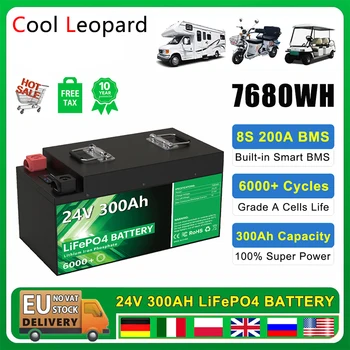 Нова батерия LiFePO4 12V 24V 100Ah 200Ah 300Ah, за RV Golf Cart, лодки, смяна на литиево-железофосфатной батерии за слънчева батерия