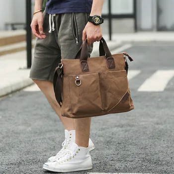 Мъжки бизнес холщовая чанта, градинска чанта през рамо, мъжка чанта през рамо, ученическа раница за почивка