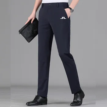 Летни мъжки панталони за голф с бродерия, директни высокоэластичные спортни панталони за отдих, Облекло за голф, мъжки бизнес ежедневни панталони