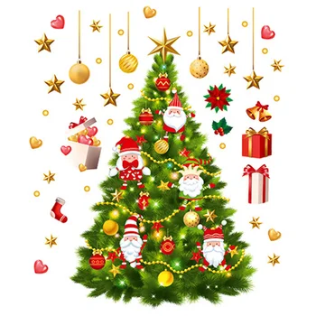 Стикери за стена под формата на Коледната елха, Коледен Празничен Декор за вашата кухня, Веранда, детска стая