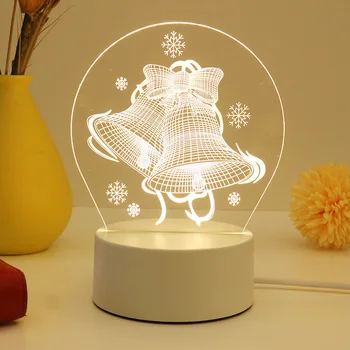 Коледен подарък, нощна светлина във формата на колокольчика за приятелите, персонални акрилни нощна светлина с надпис, USB, подаръци за майките с ниска консумация на енергия, led лампа за