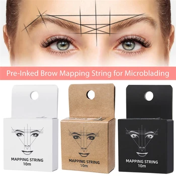 Картографската нишката за предварително нанасяне на мастило за Микроблейдинга eyebow Make Up, Инсталация За Оцветяване, Конци За полу-трайни Позициониране, Измервателен инструмент за Вежди 10 м