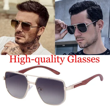 FEISHINI Кафяви градиентные квадратни слънчеви очила в ретро стил, мъжки маркови дизайнерски очила, Ново записване, реколта нюанси, слънчеви очила за мъже, очила