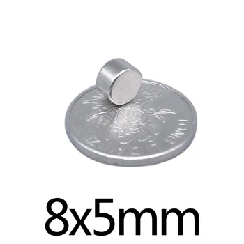 50/100/200 бр 8x5 mm NdFeB Мини Малки кръгли Магнити 8 mm x 5 mm В хладилник N35 Неодимовый магнит с Диаметър 8x5 mm Постоянни магнити, 8*5