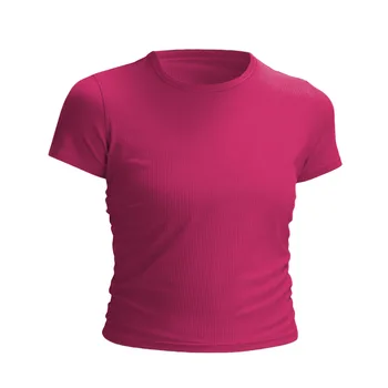 Висококачествена тънка дамска спортна тениска, стрейчевая фланелка за бягане, фитнес, йога, Дишащи дрехи за фитнес