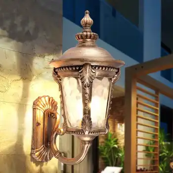 Открит Водоустойчив Европейски Стил, на Входа На Двора, Стена на Балкона, Ретро Led Коридор, монтиран на стената Лампа за Коридора