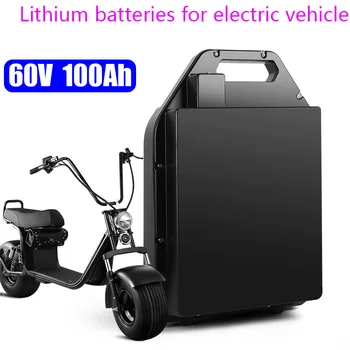 Нов електрически автомобил, литиева батерия, водоустойчива батерия 18650 60V100Ah за двухколесного складного моторизованного скутер citycoco