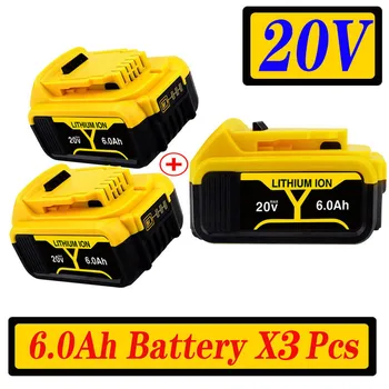 Акумулаторна батерия за електрически инструменти 18 В 20 от 6000 mah литиева батерия 18650 Оригинал за DeWalt DCB205 DCB204-2 20 В DCB206
