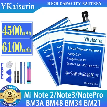 YKaiserin BM3A BM48 BM34 BM21 Батерия За Xiaomi Mi Note 2 3 Note2 Note3 Note Pro Подмяна на Литий-полимер Батерия Bateria 