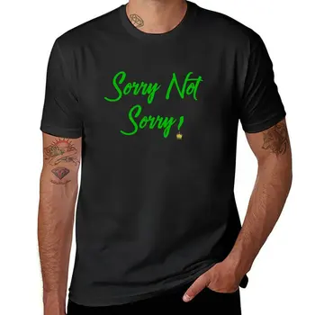 Нова тениска Not Sorry Sorry, тениски големи размери, естетична дрехи, бързосъхнеща тениска мъжка риза тренировочная