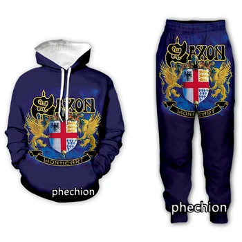 phechion/Нова мъжки/дамски дрехи, Saxon Band с 3D принтом, модни hoody с дълъг ръкав, блузи, спортни, ежедневни панталони Z78