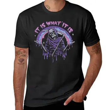Смъртта ~ Това е, че има ~ Пастельная готическата тениска Grim Reaper Drip, красиви блузи, тениски с аниме, мъжки памучни ризи