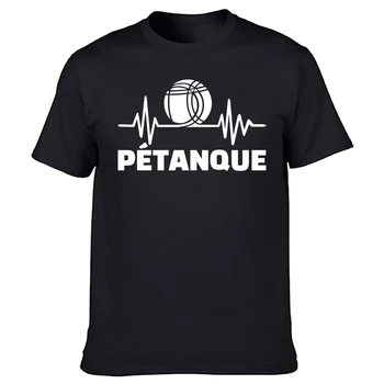 Мъжка тениска с сердцебиением за петанка, 100% памук, уникална графична дишаща лятна стилна готина тениска