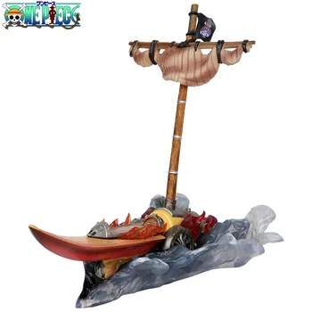 37 см едно Парче Luffy Асе Zoro Огнева Мощ Кораб, Лодка PVC Модел Аниме Фигурка Бижута на Едро Кавайные играчки, Подаръци за момчета