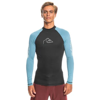 Мъжки неопрен с дълъг ръкав UPF 50 Rashguard, отделни плажната тениска за плуване, тениска, за да сърфират, плуват костюм, плажен топ за гмуркане със защита от акне