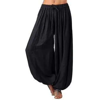 Широки панталони за йога, дамски панталони големи размери 5xl, обикновена ежедневните Свободни зреещи, Дълги панталони за йога, танци, панталони, дамски панталони