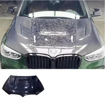 Истински Автомобилен Капак Предна Броня От Въглеродни Влакна, Вентилационна Капачка на Капака на Двигателя За BMW X3M X4M F97 F98 2019 2020 2021