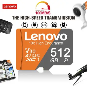 Lenovo 2 TB Карта с памет Висока скорост 100 MB/s. Class10 A2 Micro SD TF Карта 128 GB Водоустойчив Видео карта U1 V30 За Nintendo Switch