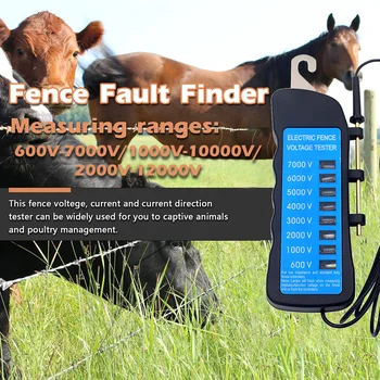 Електронен Тестер за напрежение на оградата 600-7000 На, Детектор манометър за оградата на фермата, Портативен Измерител на напрежение Energizer за Фехтовка