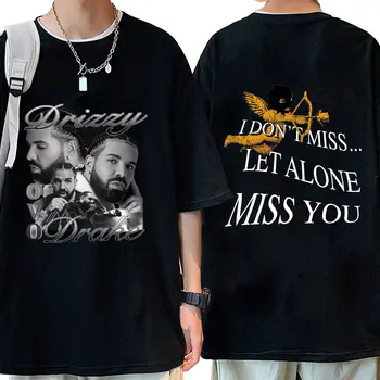 Тениска с винтажным принтом Времена Drizzy Drake, Мъжки И дамски ежедневни памучни тениски оверсайз в готически стил в стил хип-хоп, висококачествени тениски, Градинска облекло