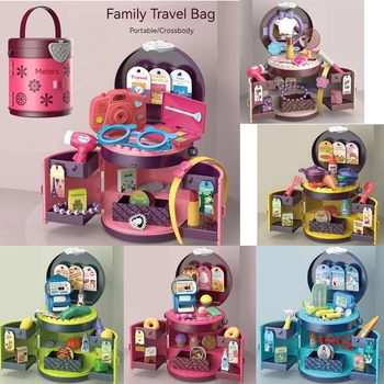 Детски играчки за моделиране на игрален дом, кухненски прибори, тоалетка супермаркет, Д-р, играчки за домашни любимци, детски подарък за рожден ден
