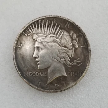 Монета със Статуята на Свободата и мира 1921 г., колекция от сребърни долара, Гълъби на мира