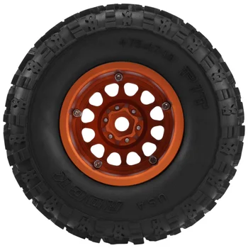 4 БР. Метален Комплект гуми с джанта колела 2.2 Beadlock за 1/10 Радиоуправляемого писта колата Traxxas TRX4 TRX6 Axial SCX10 RR10, жълт