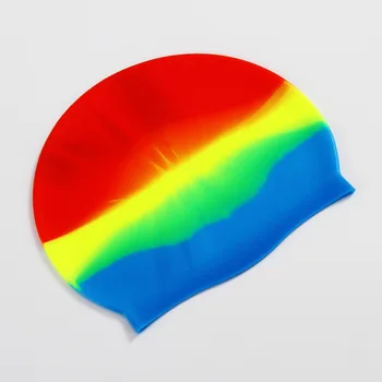 Силиконова шапка за плуване от ярки цветове За възрастни, Мъжки И Дамски Еластични, Меки и Удобни Шапки за плуване, за Защита на Ушите, Аксесоари за Вимминга