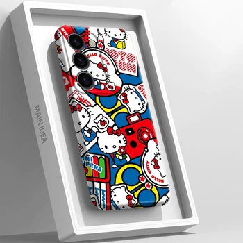 Sanrio Hello Kitty Анимационен Филм Коренно Калъф За Телефон Samsung Galaxy S23 S21 S22 Pro Plus Ultra A03 5G Делото Feilin Твърд Калъф