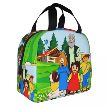 Планина Алпи, Хайди, Питър и Дядо, чанта за обяд, топло охладител, Термоизолированный Обяд-бокс за жени, детски училищни чанти за хранене