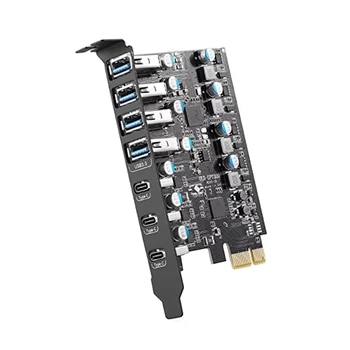 2 бр, конвертор разширителни карти PCI-E, USB 3.0 със 7 порта за настолен КОМПЮТЪР, за Win/Linux/и Т.н.