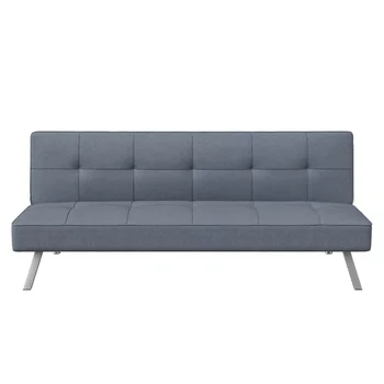 Модерен futon, светло сив Текстилен диван-комплекти за всекидневната, разтегателен диван, Сгъваема Луксозен диван-канапе