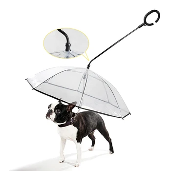 Телескопична дръжка Прозрачен Чадър за домашни любимци с кучешка каишка за чадъри от дъжд, водоустойчиви аксесоари за котки, стоки за домашни любимци