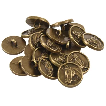20 броя копчета от с сплав с резба във вид на главата на коня, кръгъл бронзов тон с диаметър от 15 mm (5/8 инча).