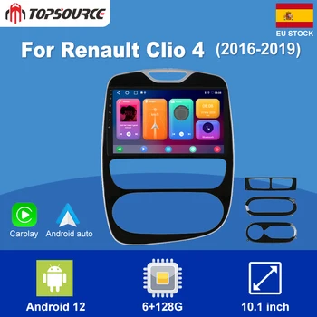 TOPSOURCE TS18 6G + 128G Радио за Renault Clio 4 2012-2016 Carplay 4G Автомобилен мултимедиен GPS 2din Авторадио Безжичен CarPlay Auto
