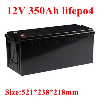 Водоустойчива 12V 350AH Lifepo4 литиева батерия 100A BMS 4S Е 12.8 V инвертор за слънчева енергия caravan UPS EV boat + 20A зарядно устройство
