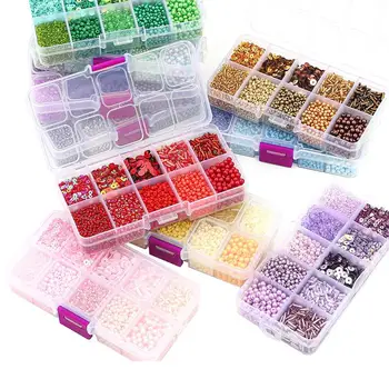 1 кутия Разноцветни оризови перлено пайети, имитация на перлата на материала, чанта от ръчно изработени аксесоари за гривни и гердани от мъниста, направи си сам