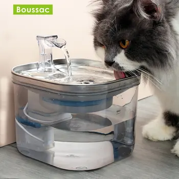 Диспенсер за вода за домашни любимци от неръждаема Стомана, Автоматично Индукционный Фонтан, Диспенсер за вода и за котки, Постоянна температура, Умни, за да проверите за коте