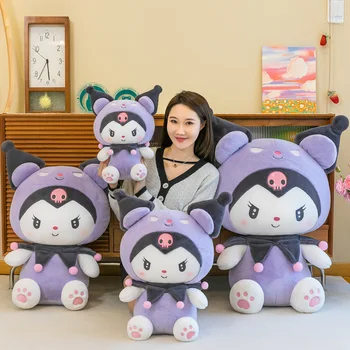 Плюшен кукла Kawaii Sanrio, Малък Демон, Плюшени играчки Kuromi, Мека Възглавница с плюшено пълнител, подаръци за момичета