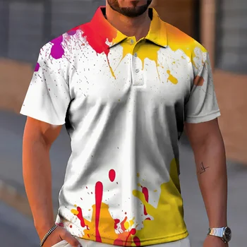 Модерна мъжка риза с къси ръкави с 3D градиентным принтом, Цветен мъжки дрехи, Градинска Ежедневни Свободна риза Оверсайз с къс ръкав, hoody за възрастните хора
