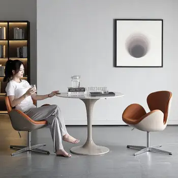 Маса за преговори и комбинация от стола от скандинавския мрамор, Малка кръгла маса, Модерен офис продажби, Среща, преговори, свободно време