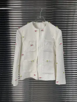 В началото на есента 2023 г. нов малка палто с обемни цветя принтом 0905