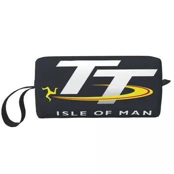 Изработена по поръчка Мотоциклетът спортна чанта Isle Of Man TT Races за пътуване, Косметичка за жени, Органайзер за тоалетни принадлежности, определени за съхранение на козметиката